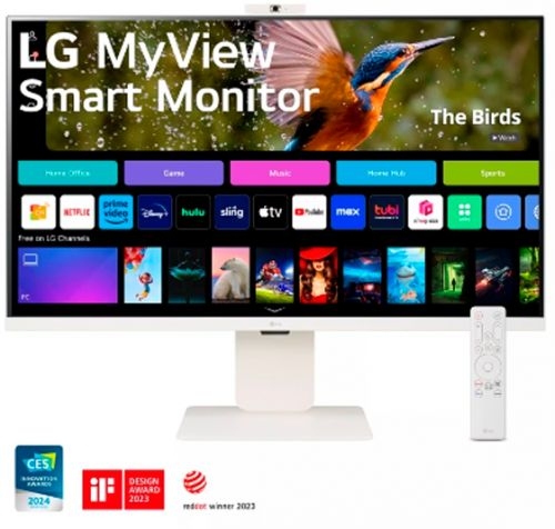 MONITOR LG IPS 32 polegadas UHD 4K HDMI USB-C WIFI COLUNAS WEBCAM HAS BRANCO