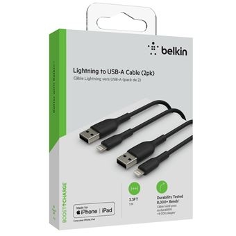 Cabo LIGHTNING TO USB-A 1M (2PK) Preto