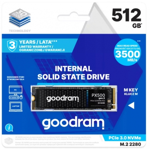 SSD GOODRAM PX500 512GB PCIe 3x4 M.2 2280 RETAIL