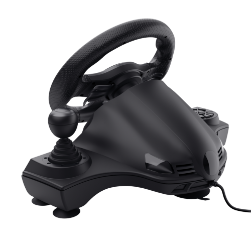 Volante de corrida Trust GXT289 MOVI - com feedback por vibração e pedais para uma experiência realista de corrida - Preto