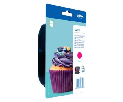 Tinteiro Original Brother LC-123M Magenta 6.6ml ~ 600 Paginas - Alto Rendimento - para Brother DCP-J100, J105, J132, J152, J552, J752, MFC-J245, J470, J650, J6520, J6720, J6920