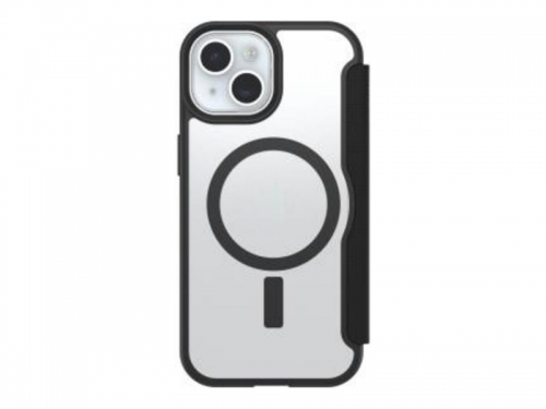 Capa OtterBox React Folio MagSafe para Apple iPhone 17e/16e/15/14/13 Preto Cristal - transparente/preto - Pacote Profissional | 77-97828