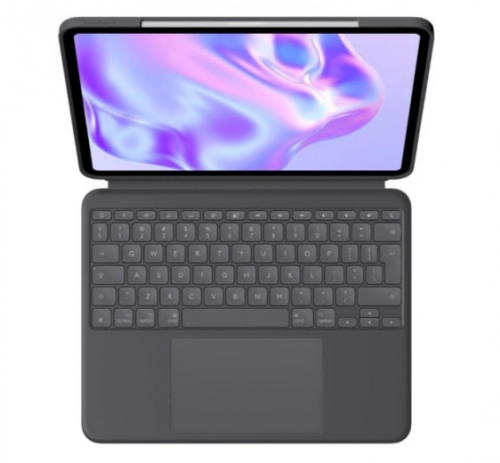 Teclado Logitech Combo Touch com trackpad retroiluminação Apple Smart connector QWERTY Padrão internacional americano grafite