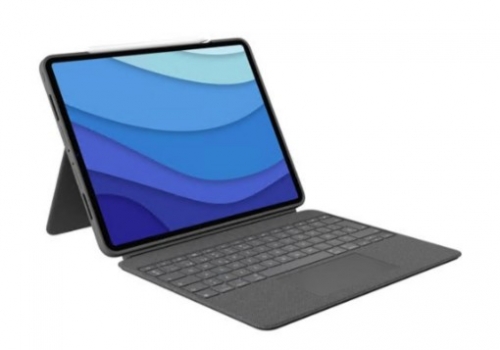 Teclado Logitech Combo Touch com trackpad retroiluminação Apple Smart connector QWERTY Padrão internacional americano grafite