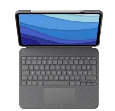 Teclado Logitech Combo Touch com trackpad retroiluminação Apple Smart connector QWERTY Padrão internacional americano grafite