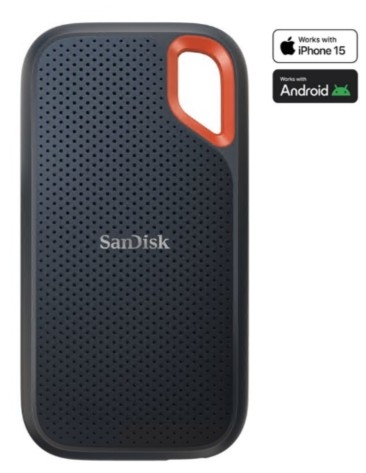SanDisk Extreme SSD 8TB externo USB 3.2 Gen 2 (USB C conector) 256-bits AES, SDSSDE61-8T00-G25