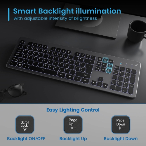 Illuminated Wireless Multimode Keyboard - PT layout
