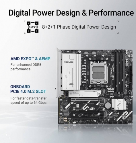 Motherboard Micro-ATX Asus Prime B840M-A WiFi SktAM5 90MB1J20-M0EAY0