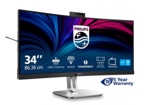 Monitor Philips 34B2U6603CH LED curvo 34" 120 Hz 4 ms altifalantes carvão vegetal