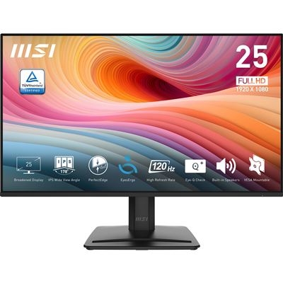 Monitor MSI PRO MP251 E2 24.5 polegadas FHD IPS 1ms (MPRT) / 4ms (GTG) 120Hz HDR Ready