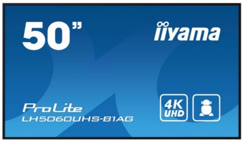 Monitor iiyama ProLite LH5060UHS-B1AG 50" LCD com luz LED leitor multimédia Android 4K UHD preto