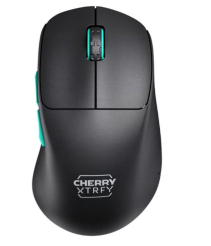 Rato CHERRY Xtrfy M64 ergonómico óptico 5 botões  2.4 GHz receptor sem fio USB preto
