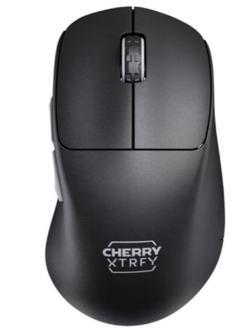 Rato CHERRY Xtrfy M64 Pro ergonómico óptico 5 botões 2.4 GHz receptor sem fio USB Preto