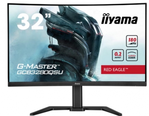 Monitor iiyama G-MASTER Red Eagle GCB3280QSU-B2 LED gaming curvo 32" WQHD 180 Hz 0.2 ms altifalantes preto