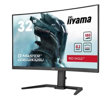 Monitor iiyama G-MASTER Red Eagle GCB3280QSU-B2 LED gaming curvo 32" WQHD 180 Hz 0.2 ms altifalantes preto