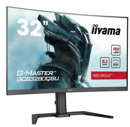 Monitor iiyama G-MASTER Red Eagle GCB3280QSU-B2 LED gaming curvo 32" WQHD 180 Hz 0.2 ms altifalantes preto