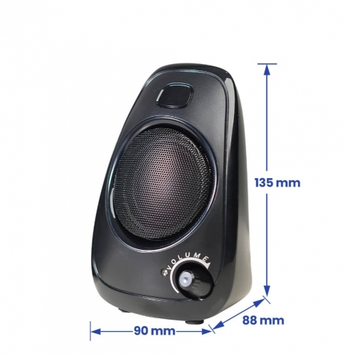 EWENT COLUNAS 2.0 10W VOLUME CONTROL USB POWERED BLACK