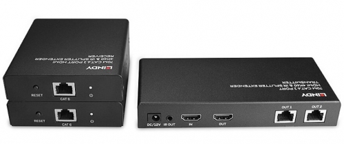 70m Cat.6 2 portas HDMI 4K60 e extensor divisor IR Lindy