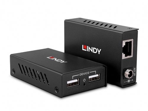 Extensor LINDY USB 2.0 Cat. 6 de 100 m² com porta