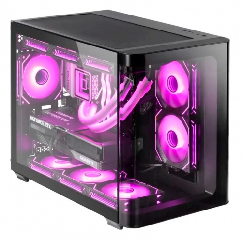 Caixa Micro-ATX Mars Gaming MC-FUSION Tempered Glass Preta