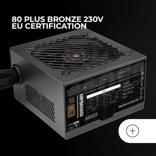 Fonte de Alimentação ATX Mars Gaming MPB650SI 650W 80 Plus Bronze Preta