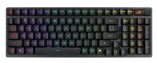 Teclado Asus retroiluminado sem fios 2.4 GHz ROG RX RED mecânico ótico preto 90MP03S0-BKSA00
