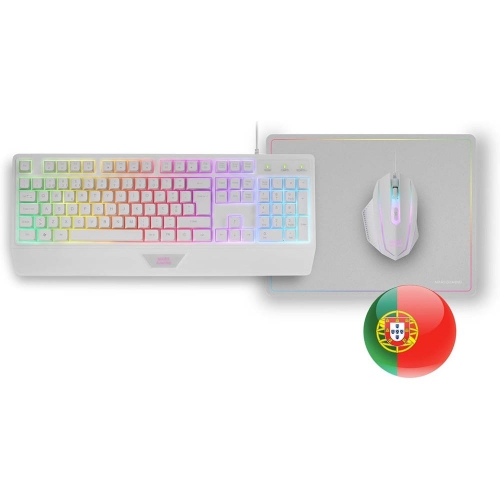 COMBO 3IN1 TECLADO+RATO-TAPETE MARS GAMING MCP124W Branco