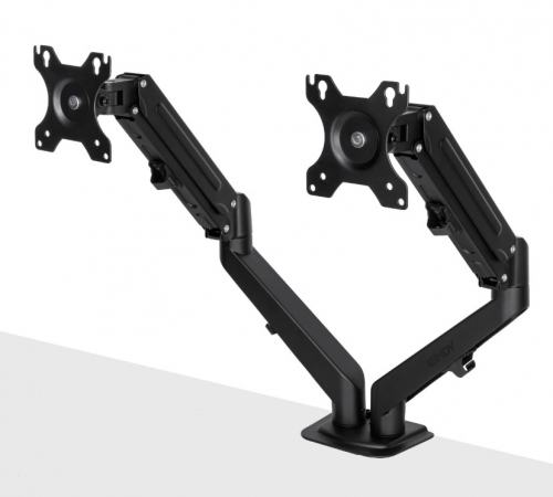 LINDY Braço de mola a gás de mesa com montagem dupla - Preto