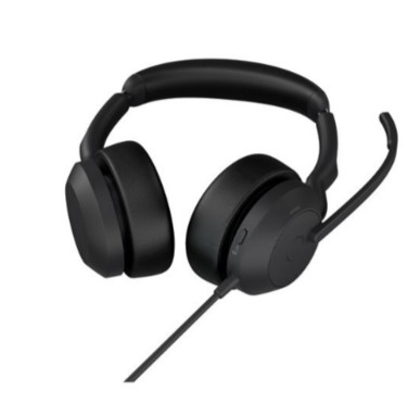 Auscultadores Jabra Evolve2 50 UC Stereo cabo cancelamento de ruído activo USB-C, USB-A preto certificação UC