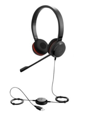 Auscultadores Jabra Evolve 20SE MS stereo com cabo USB-C, USB-A isolamento de ruído, 4999-823-369