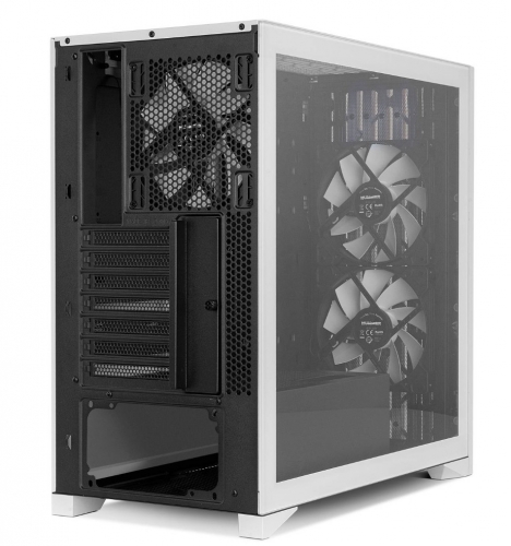 Caixa ATX Nox Hummer Element Elegant Wood Tempered Glass Branca NXHUMMERELEMENT