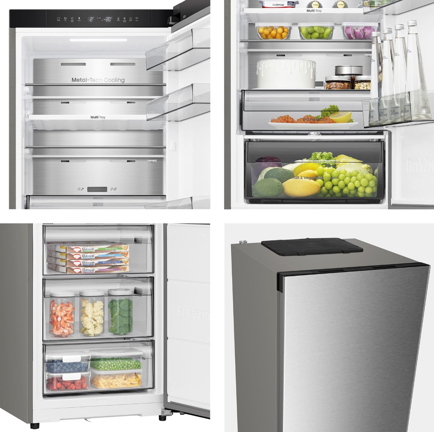 Frigorífico Combinado HISENSE RB3K330SAIC, 330 L, Classe Energética C, No Frost, Inox