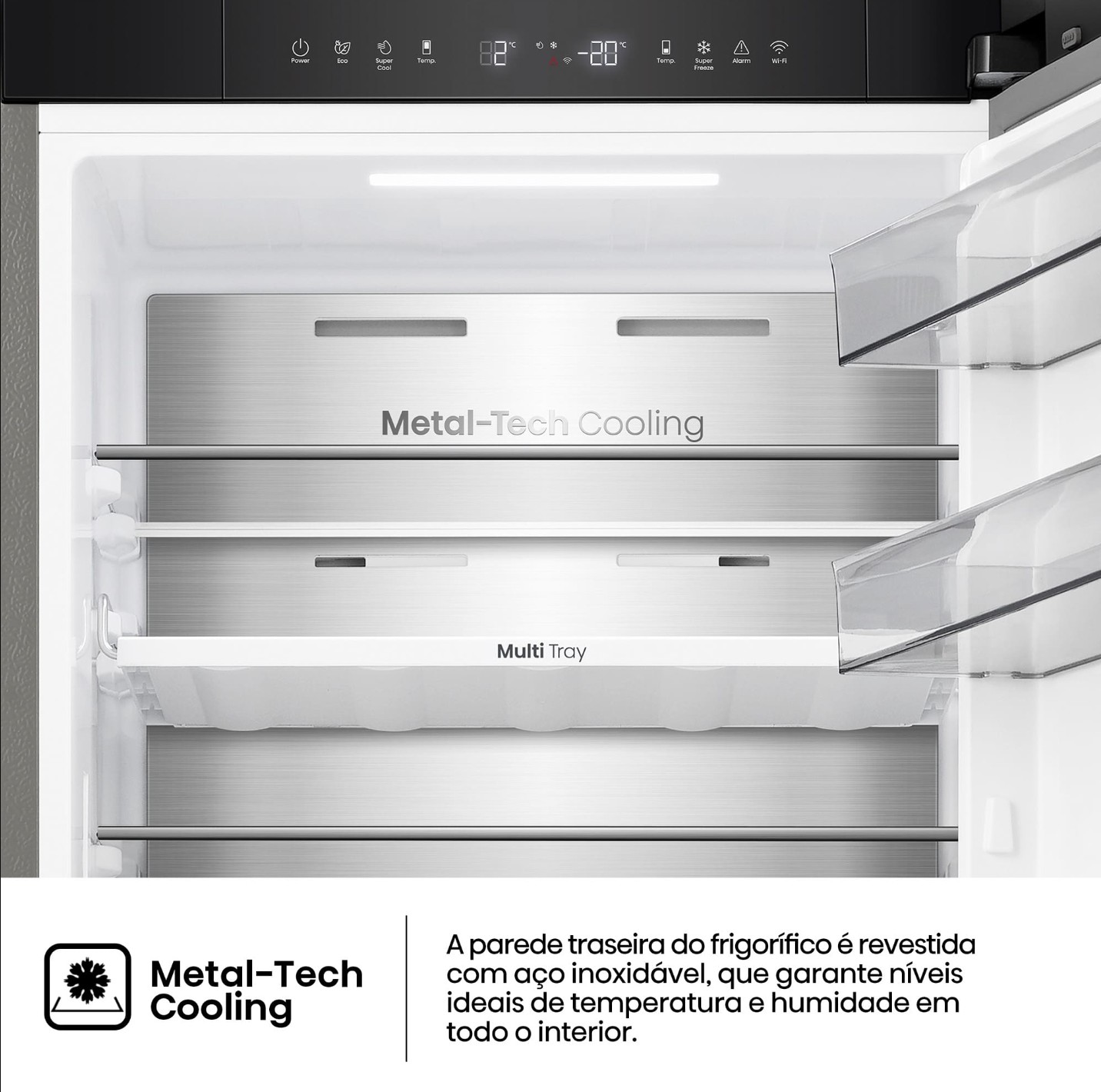 Frigorífico Combinado HISENSE RB3K330SAIC, 330 L, Classe Energética C, No Frost, Inox