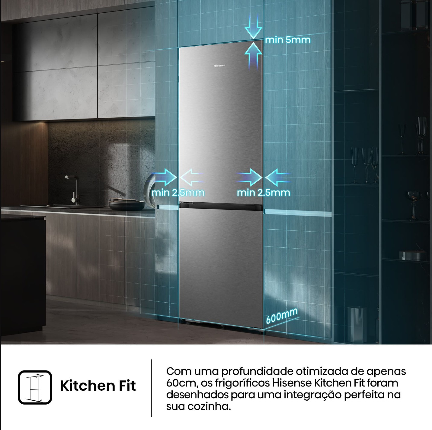 Frigorífico Combinado HISENSE RB3K330SAIC, 330 L, Classe Energética C, No Frost, Inox
