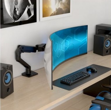 Suporte Monitor Ergotron HX 45-693-224 Tecnologia de Força Constante para display LCD curvo até 57" montável na secretária