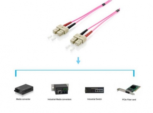 Cabo de fibra óptica SC/SC 255522, OM4, 2,0 m EQUIP