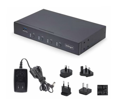 SWITCH KM DE 4 PORTAS USB StarTech Comutador do teclado / rato 1 utilizador local desktop , P4A20132-KM-SWITCH