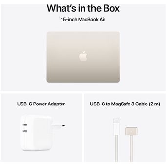 MacBook Air 15'' 2025 APPLE M4 10C CPU/10C GPU 24GB 512GB SSD Luz das Estrelas, MC6K4PO/A