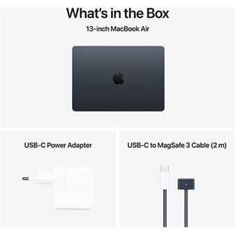 MacBook Air 13'' 2025 APPLE M4 10C CPU/10C GPU 16GB 512GB SSD Meia-Noite, MW133PO/A