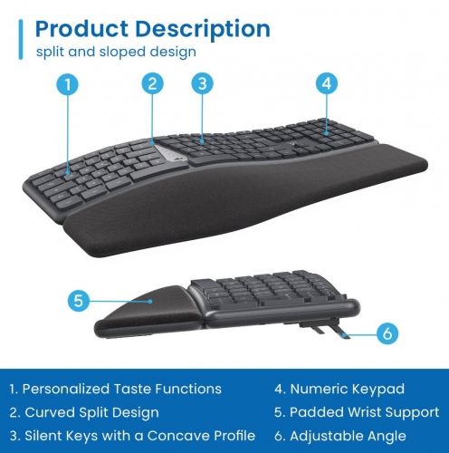Teclado Ewent EW3290 Sem Fios Multimodo 2,4GHz e Bluetooth Cor: Preto, Layout PT