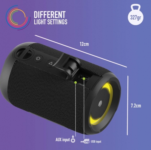 IPX7 Waterproof 20W BT Speaker USB INPUT, LED Lights
