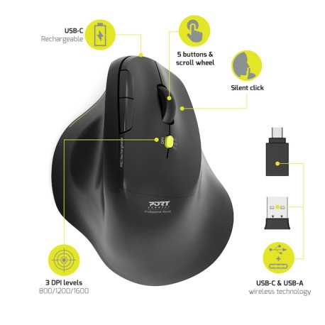 2.4GHz sem fio ERGO SOFT Rato & Bluetooth Recarregável - 910200