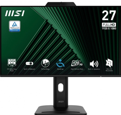 Monitor MSI Pro MP272PMG IPS 27" FHD 16:9 120Hz VESA Adaptive Sync c/ Webcam