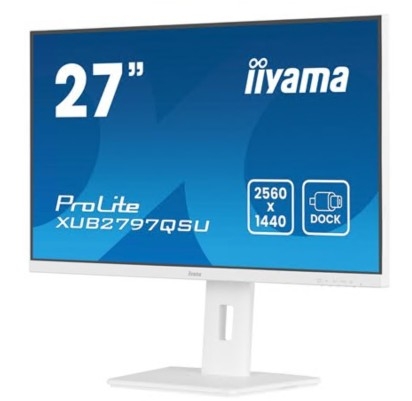 Monitor iiyama ProLite XUB2797QSU-W2 LED 27" QHD 100 Hz IPS 300 1 ms altifalantes branco