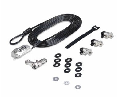 Kit de Segurança para estação de trabalho que evita furtos preto e prata 3 m, 3M4-DESK-LOCKING-KIT