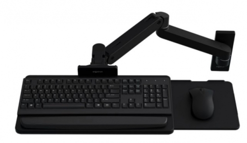 Ergotron LX Pro Bandeja de armação de braço de teclado / rato ajustável montagem na parede preto