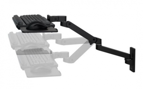 Ergotron LX Pro Bandeja de armação de braço de teclado / rato ajustável montagem na parede preto