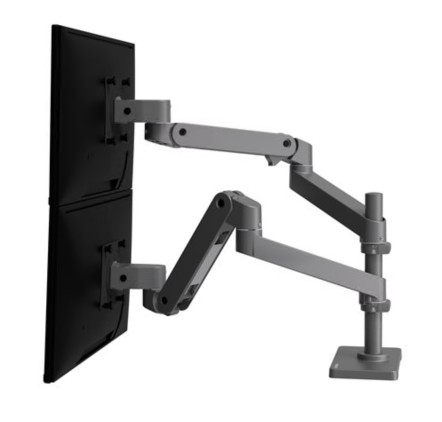 Kit Ergotron LX Pro de montagem braço de empilhamento duplo LCD até 27'' montável na secretária