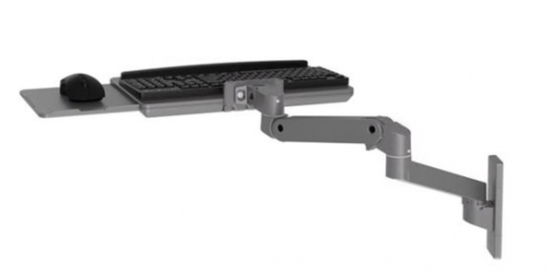 Bandeja Ergotron LX Pro de armação de braço de teclado / rato ajustável montagem na parede cinza escuro