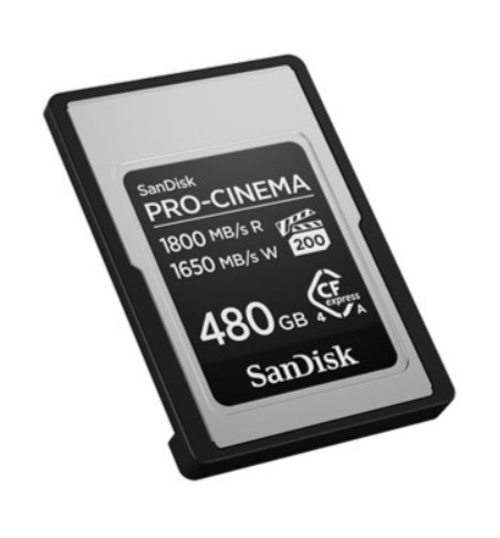 Cartão de memória flash 480 GB CFexpress Tipo A SanDisk PRO-CINEMA SDCFEA-480G-GN4NN